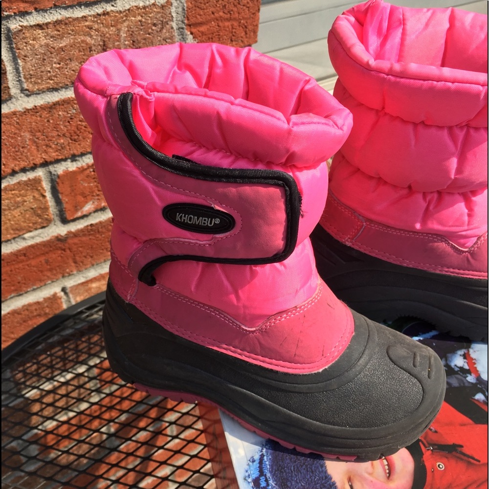 Khombu Girls Snow Boot. Sz 1, pink/blk